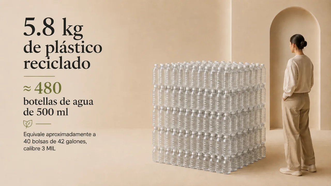 Each product is born from recycled plastic bottles